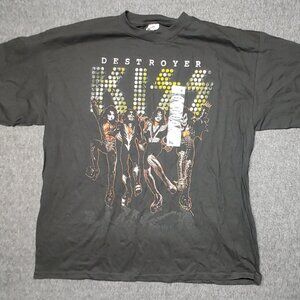 Vintage KISS Destroyer Rock Band T-Shirt Men’s 2XL Black Alstyle NWT Y2K Graphic